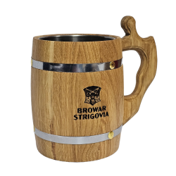 Kufel dębowy z grawerem laserowym